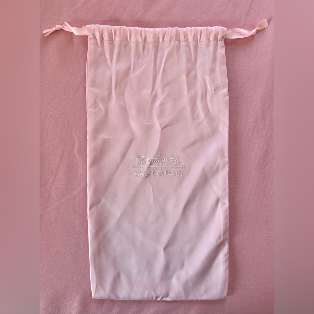 LoveShackFancy x STANLEY Blush Pink Soft Satin-Like Fabric Pouch
